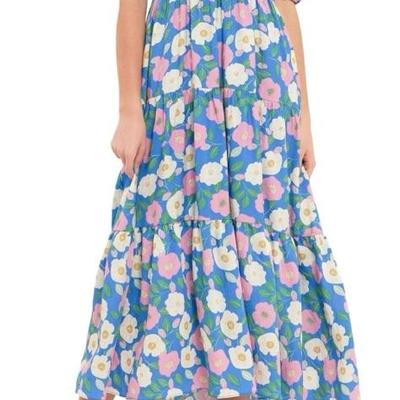 Medium ENGLISH FACTORY Floral Puff Sleeve Midi Dress