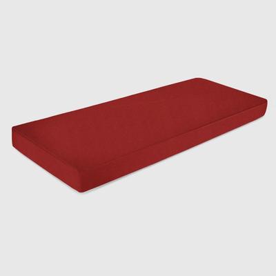 Red Indoor/Outdoor Bench Cushion – 20"x40"x2" – Waterproof Fabric, Non-Slip Bottom, Piped Edges