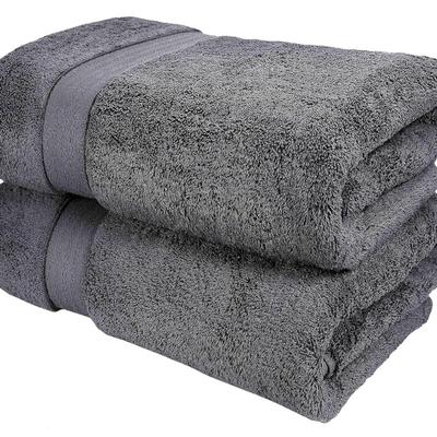 2-Pack Charcoal Gray Oversized (30" x 70") Extra Large Cotton Bath Sheet Set - Luxury Hotel & Spa Quality - Durable Ultra...