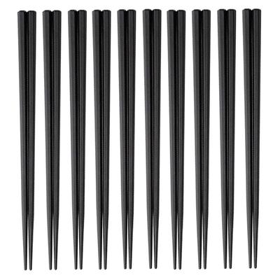 Daikoku Industrial SPS Hexagonal Chopsticks 9.1 inches (23 cm), Black, Set of 10, Commercial Use, Reuse, Made in Japan