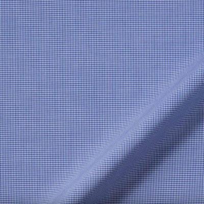 2-Yard Bundle - 58" 100% Cotton Luxury Shirting Fabric in Royal Blue Microcheck