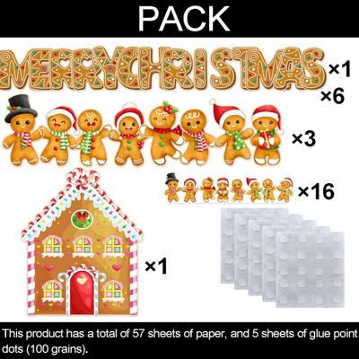 Christmas Gingerbread Bulletin Board Set Holiday Bulletin Board Decorations with Gingerbread Man Cutouts for School Classroom Chalkboard...