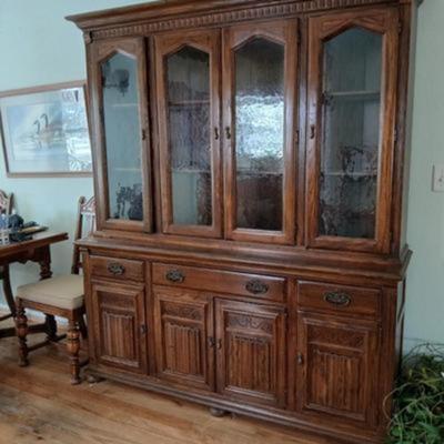 Ethan Allen Solid Wood China Hutch & Buffet Cabinet - China Hutch