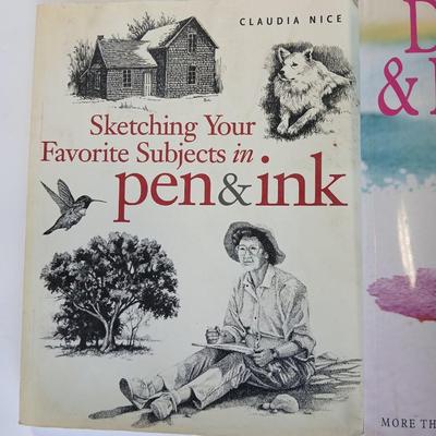 Lot of 3 Art Instruction Books – Drawing, Painting & Pen & Ink Techniques