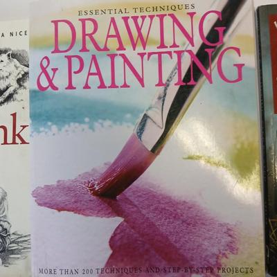 Lot of 3 Art Instruction Books – Drawing, Painting & Pen & Ink Techniques