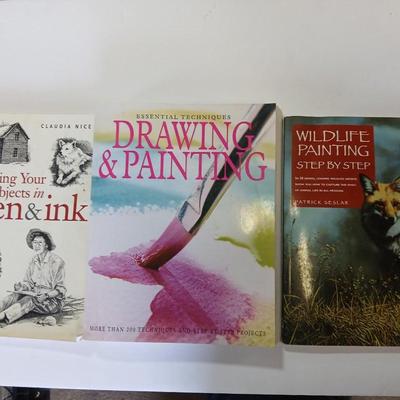 Lot of 3 Art Instruction Books – Drawing, Painting & Pen & Ink Techniques
