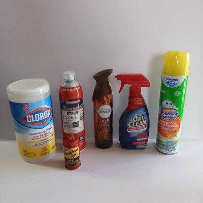 Lot of 6 Household Cleaning & Odor Control Products – Clorox, Febreze, OxiClean & More