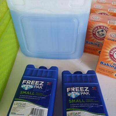 Household Utility Lot – Storage Bins, Freezer Packs, and Arm & Hammer Baking Soda