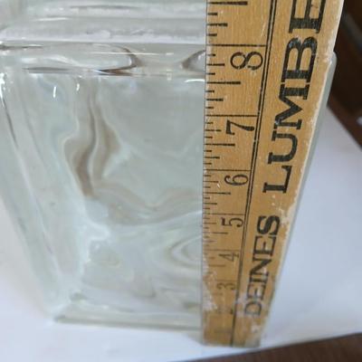 11 Vintage Glass Building Blocks – Wavy Pattern – Clear Glass