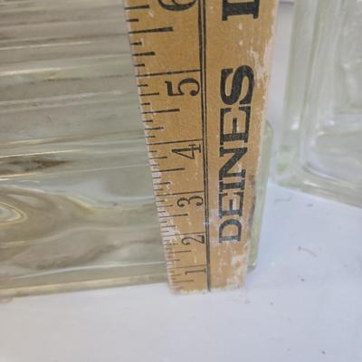 11 Vintage Glass Building Blocks – Wavy Pattern – Clear Glass