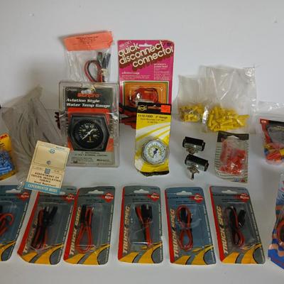 Lot of Automotive & Electrical Accessories – Gauges, Connectors, Wiring Kits, Terminals