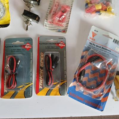Lot of Automotive & Electrical Accessories – Gauges, Connectors, Wiring Kits, Terminals
