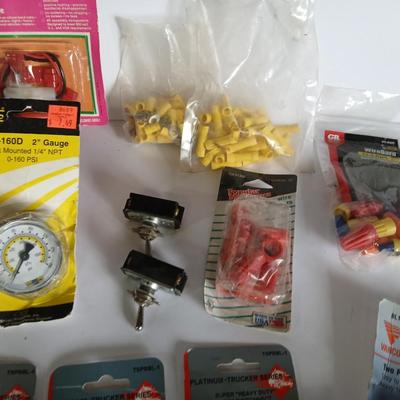 Lot of Automotive & Electrical Accessories – Gauges, Connectors, Wiring Kits, Terminals