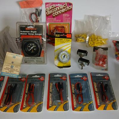 Lot of Automotive & Electrical Accessories – Gauges, Connectors, Wiring Kits, Terminals