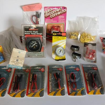 Lot of Automotive & Electrical Accessories – Gauges, Connectors, Wiring Kits, Terminals