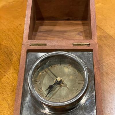 Solid brass planters and wood clock