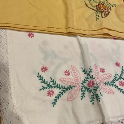 Embroidered table cloths and runner
