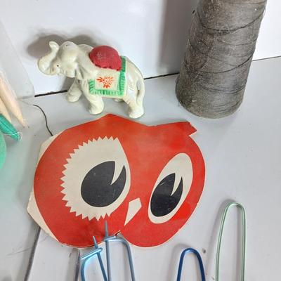 Large Vintage Sewing Notions Lot – Buttons, Needles, Tools, Threads, Knitting & Denise interchangeable knitting kit