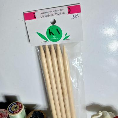 Large Vintage Sewing Notions Lot – Buttons, Needles, Tools, Threads, Knitting & Denise interchangeable knitting kit