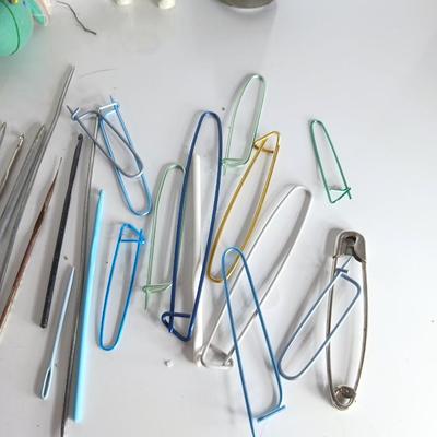 Large Vintage Sewing Notions Lot – Buttons, Needles, Tools, Threads, Knitting & Denise interchangeable knitting kit