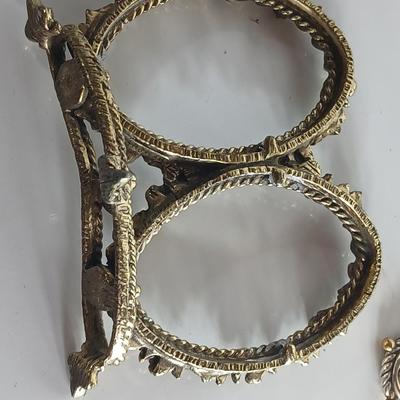 Vintage Jewelry & Decor Lot – Mixed Metals, Vanity Accents, Green Glass Eiffel Tower
