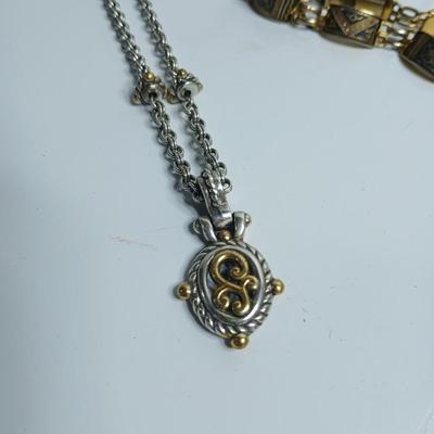 Vintage Jewelry & Decor Lot – Mixed Metals, Vanity Accents, Green Glass Eiffel Tower
