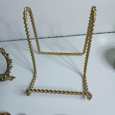 Vintage Jewelry & Decor Lot – Mixed Metals, Vanity Accents, Green Glass Eiffel Tower