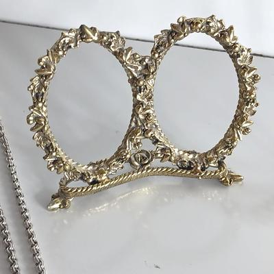 Vintage Jewelry & Decor Lot – Mixed Metals, Vanity Accents, Green Glass Eiffel Tower