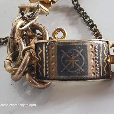Vintage Jewelry & Decor Lot – Mixed Metals, Vanity Accents, Green Glass Eiffel Tower