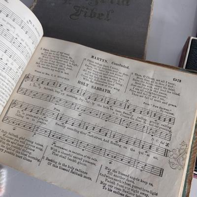 Antique & Vintage Religious and Educational Books + Handmade Cross Bookmarks