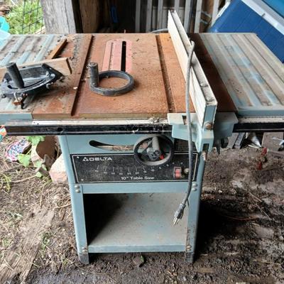 Delta 10" Table Saw – Heavy-Duty Contractor Style – Cast Iron Top