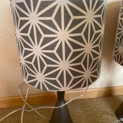 2 grey modern style lamps
