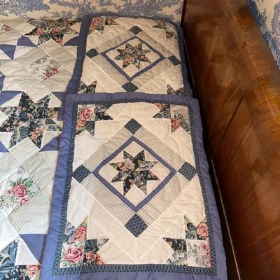 FULL SIZE BED WITH ANTIQUE HEADBOARD & MATCHING NIGHT STAND PLUS BEDSPREAD