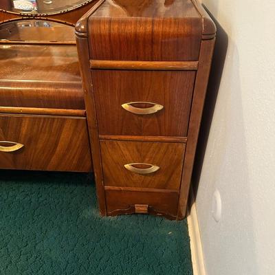 ANTIQUE VANITY WITH STOOL
