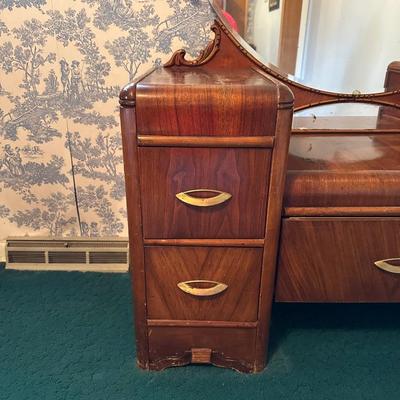 ANTIQUE VANITY WITH STOOL