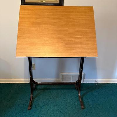 SMALLER DRAFTING TABLE WITH ANTIQUE CHAIR