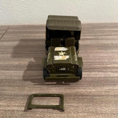 1960's TONKA ARMY/MILITARY JEEP & A TOOTSIE TOY TRAIN