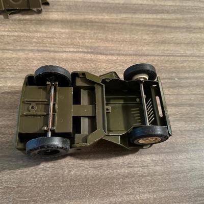 1960's TONKA ARMY/MILITARY JEEP & A TOOTSIE TOY TRAIN