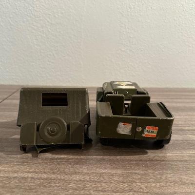 1960's TONKA ARMY/MILITARY JEEP & A TOOTSIE TOY TRAIN