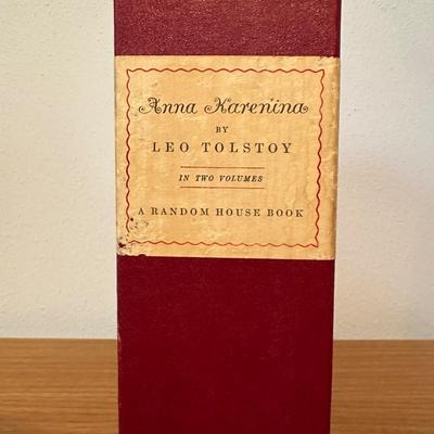 1939 "ANNA KARENINA" 2 VOLUME HARDBACKS IN A SLEEVE BY LEO TOLSTOY