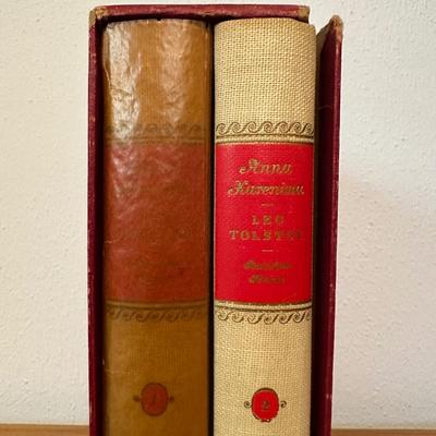 1939 "ANNA KARENINA" 2 VOLUME HARDBACKS IN A SLEEVE BY LEO TOLSTOY
