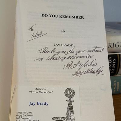 INSCRIBED "DO YOU REMEMBER" BY JAY BRADY AND OTHER NONFICTION BOOKS