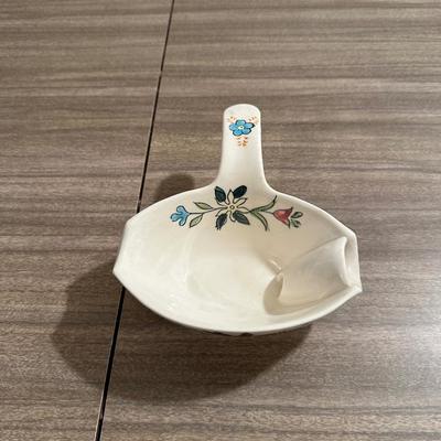 GRAVY BOAT, CONDIMENT SET AND A CANISTER W/LID