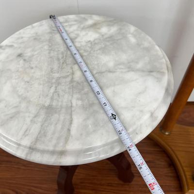 2 Marble Top Tables Plant Stand