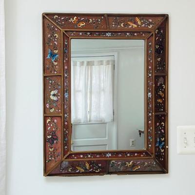 Decorative Painted Framed Mirror 22"x28"