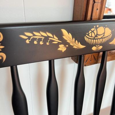 Hitchcock Style Stencil Painted Hall Bench