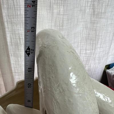 Large White Ceramic Vintage Swan Vase