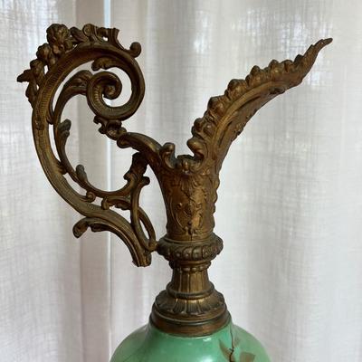 Antique Hand Painted Ewer Pitcher