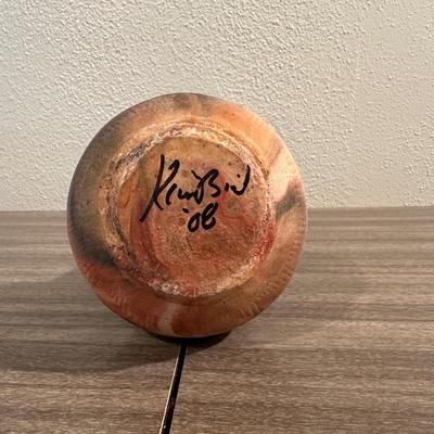SIGNED CLAY WEDDING VASES AND BOWL