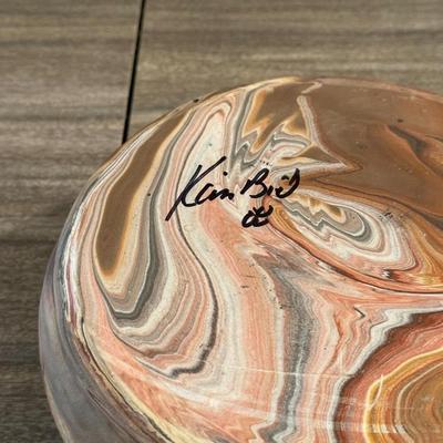 SIGNED CLAY WEDDING VASES AND BOWL